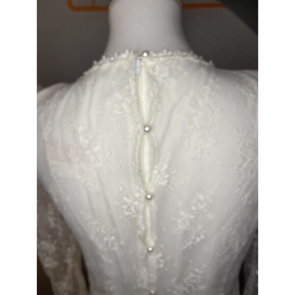 VTG Barbara Chodos Michael Marcella Wedd Dress Sz 6 Drop Waist Flapper Lace 80s - Picture 9 of 9